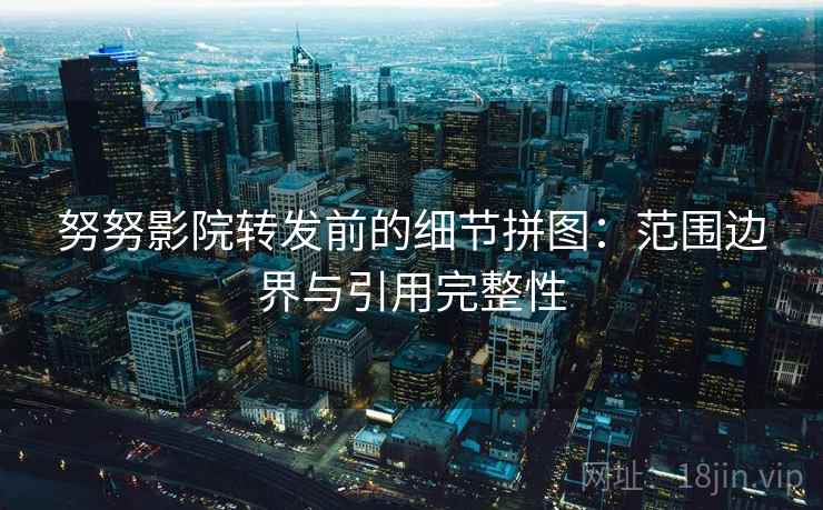 努努影院转发前的细节拼图：范围边界与引用完整性
